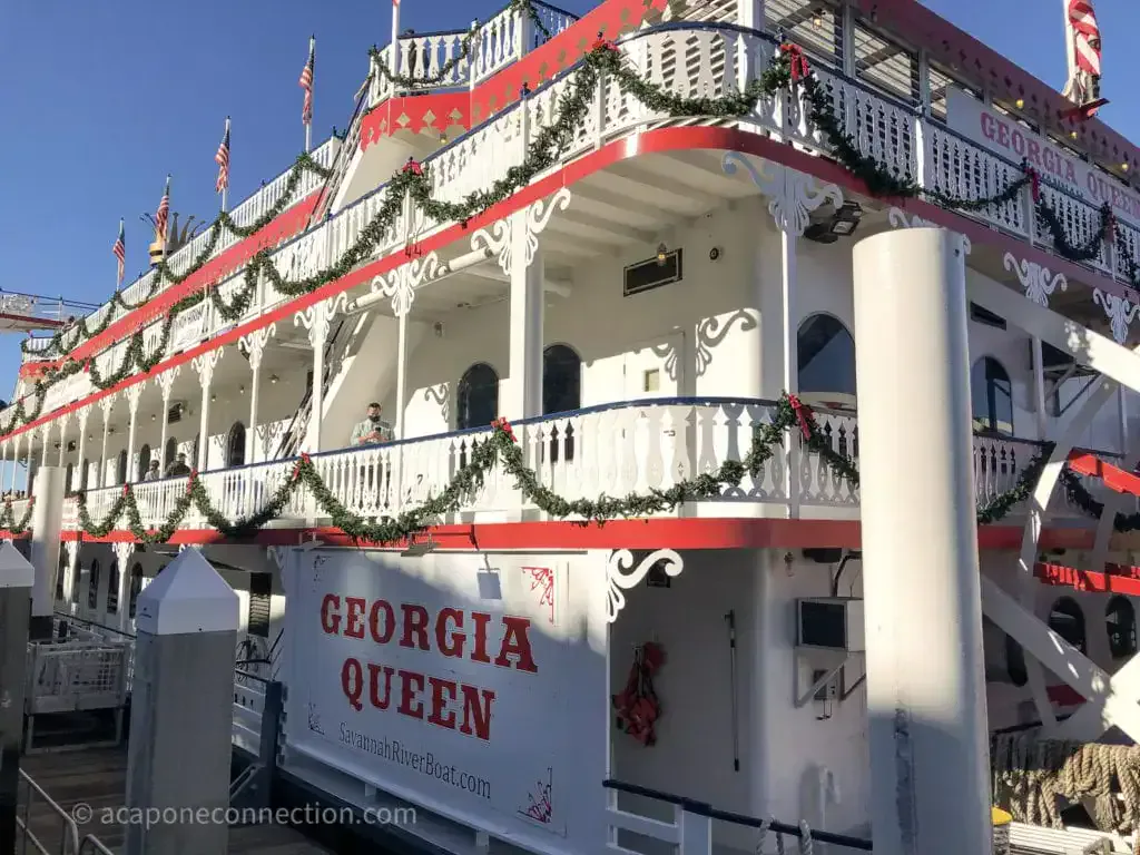 Winter in USA Savannah Georgia Queen Riverboat