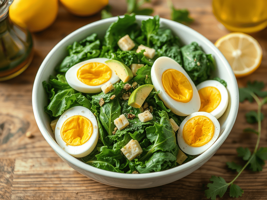 lemon kale breakfast salad