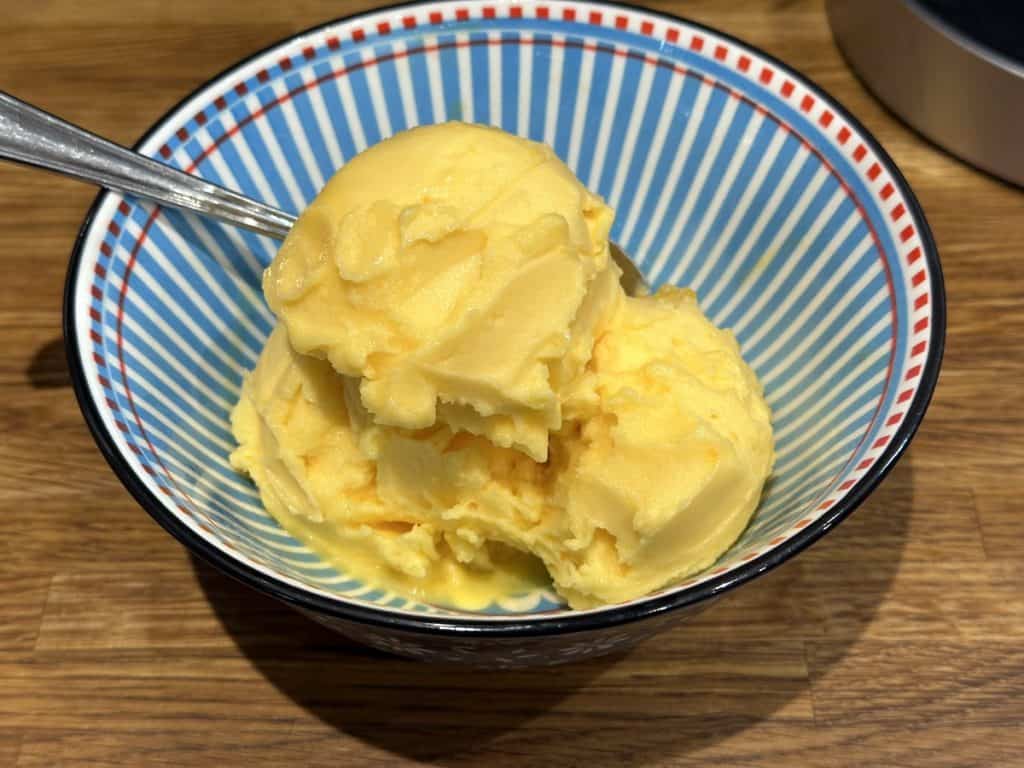 Simple Vegan Peach Sorbet in Ninja Creami 3 Simple peach sorbet with Ninja Creami