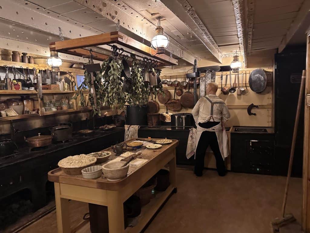 Kitchen recreated on SS Brittania 