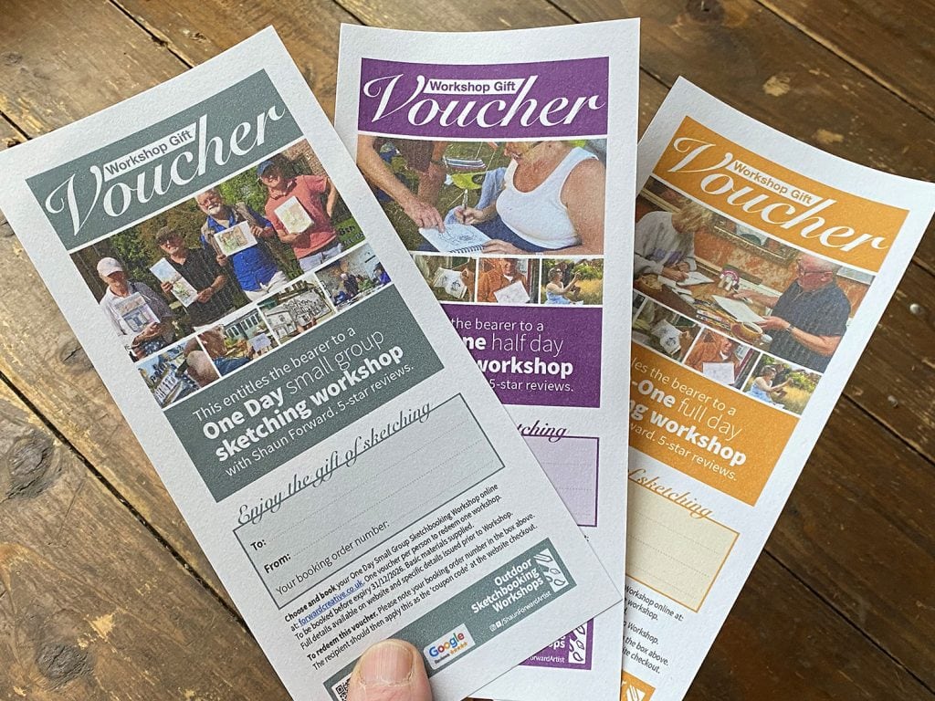 Gift Vouchers for Shaun Forward's Sketching Workshops
