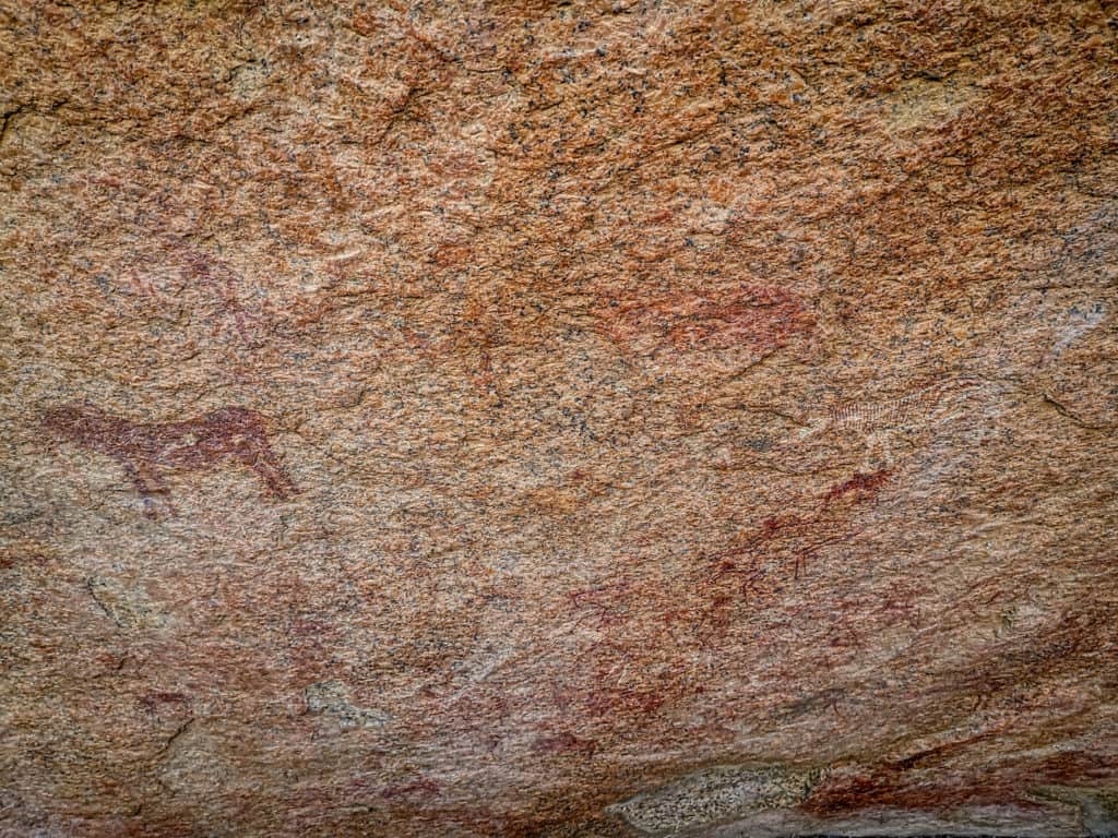 rock paintings Spitzkoppe mountains Namibia