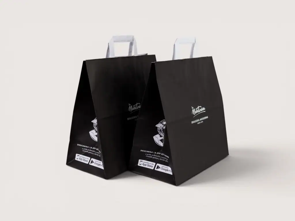 BOLSA DE PAPEL ASA PLANA PARA RESTAURACION LA MARTINESA EN VIGO