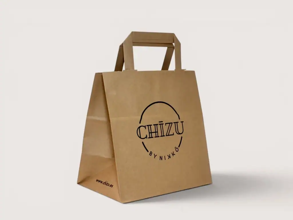 BOLSA DE PAPEL KRAFT ASA PLANA PARA RESTAURACION CHIZU EN VIGO