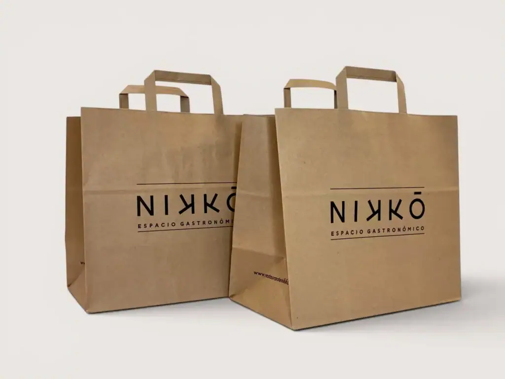 BOLSA DE PAPEL KRAFT ASA PLANA PARA RESTAURACION NIKKO EN VIGO