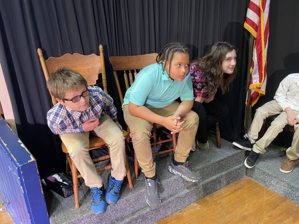 Order in the Court cast members at Martin Luther School