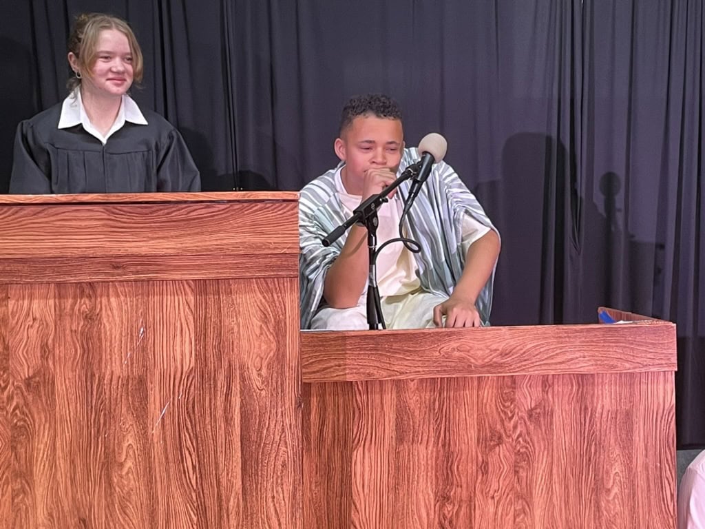 Students performing Order in the Court at Martin Luther School Joplin
