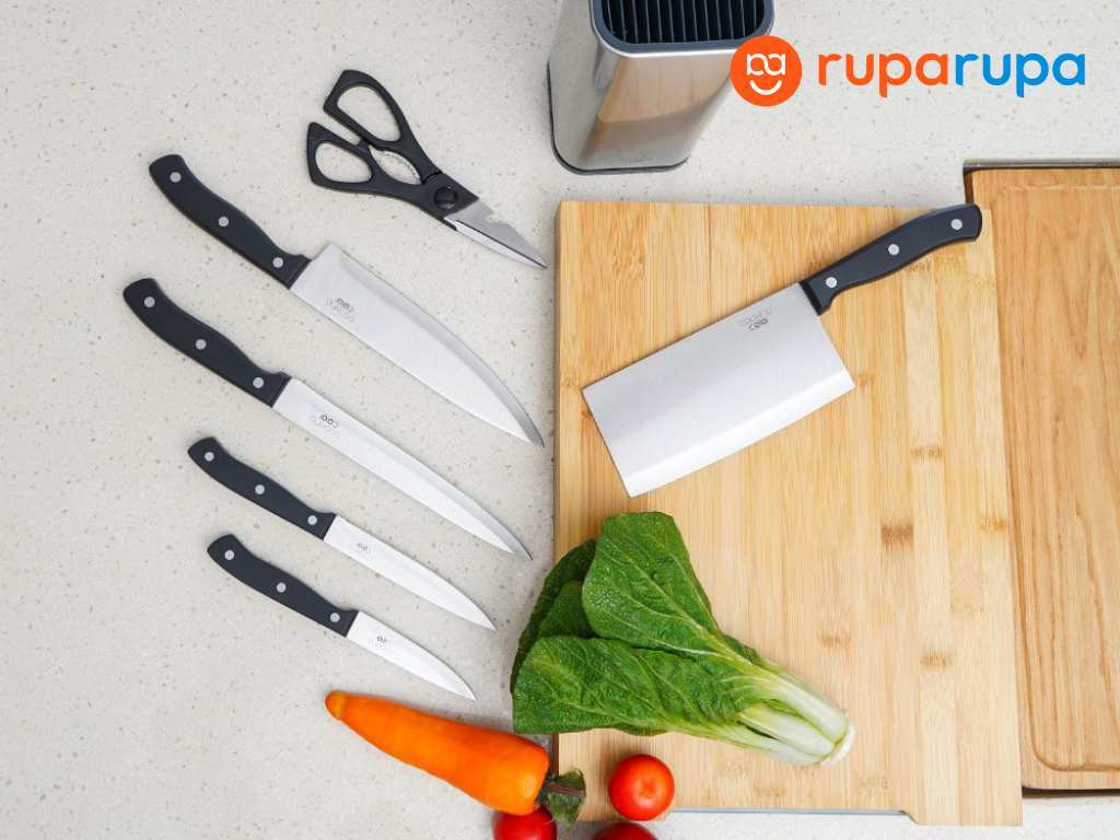 Kitchen color set 6 pieces of kitchen knives Virtus
