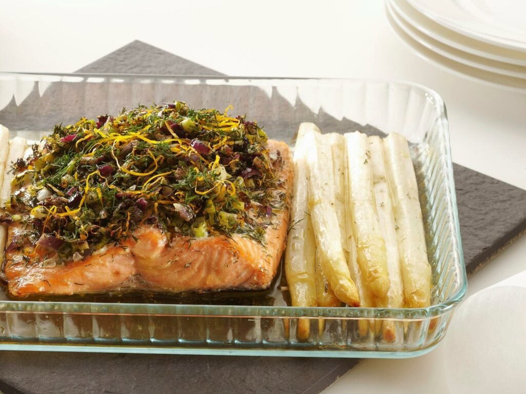 Zalmfilet met asperges