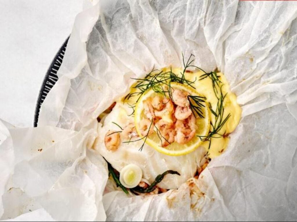 Kabeljauw ovenpakketje met Hollandse Garnalen