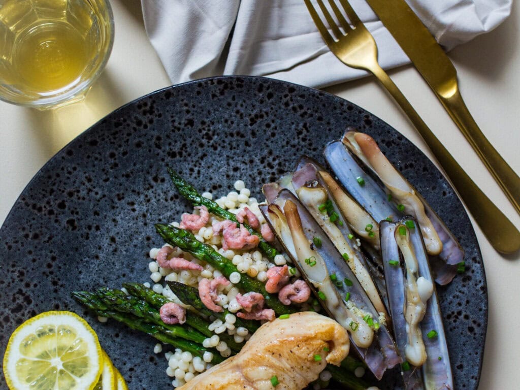 Zeewolf met scheermessen