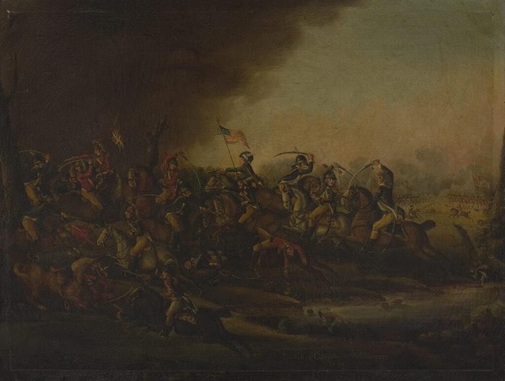 Battle of Cowpens. Painting by Frederick Kemmelmeyer, 1809. Credit: Yale University of Art.