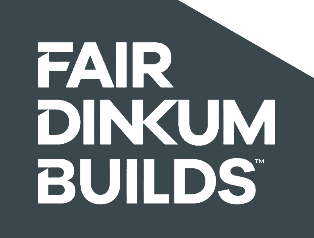 fair dinkum builds monochrome logo