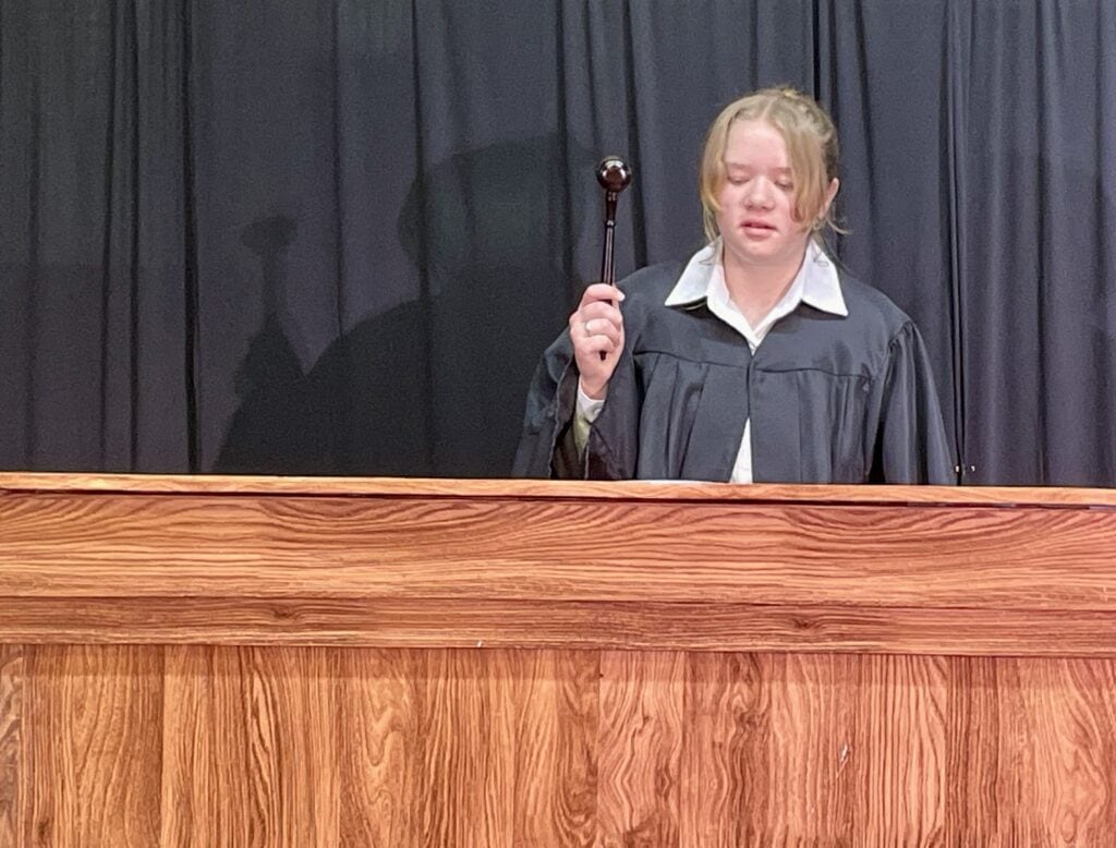 Students performing Order in the Court at Martin Luther School Joplin
