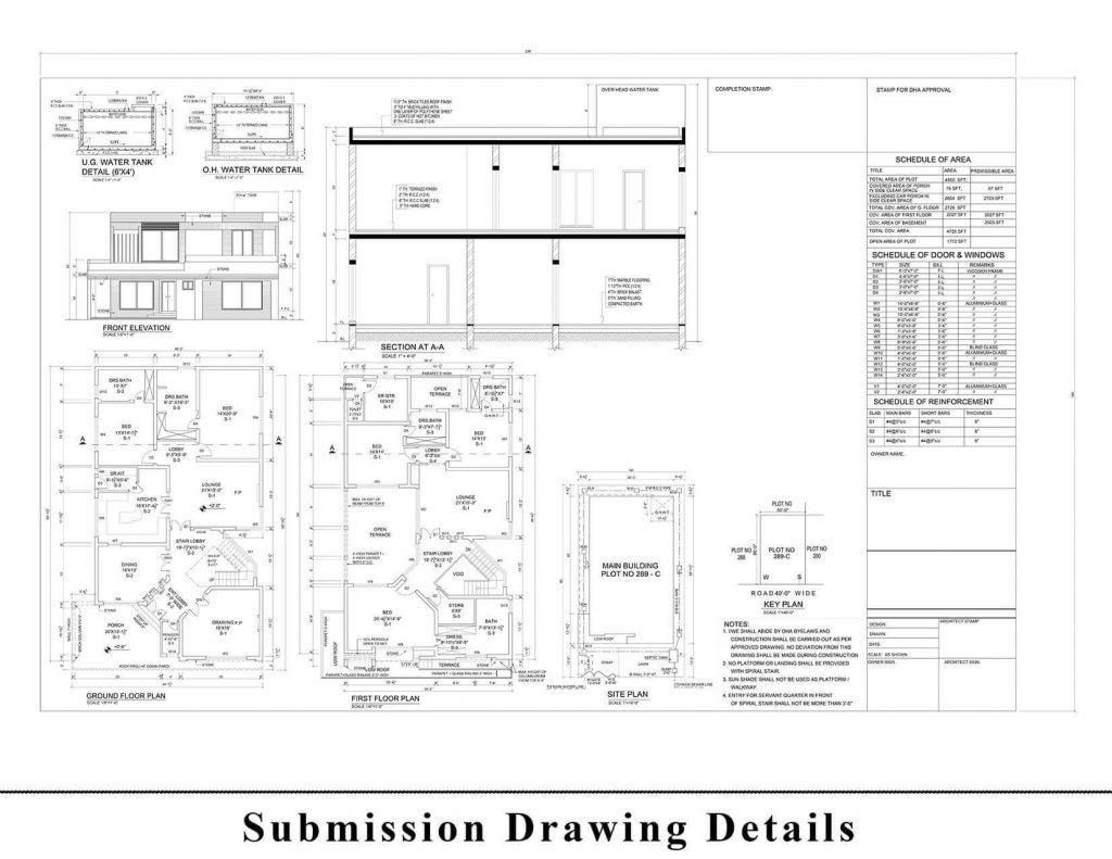 submission drawing in architecture