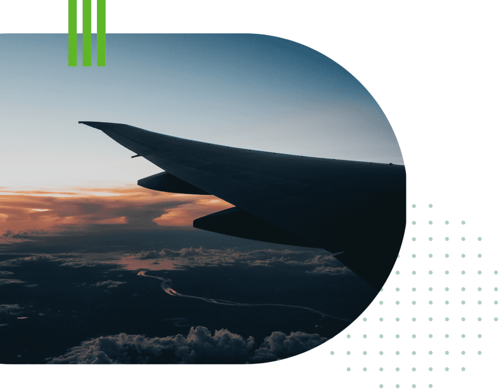 Hébergement, transport et allocation alimentaire Photo d'une aile d'avion