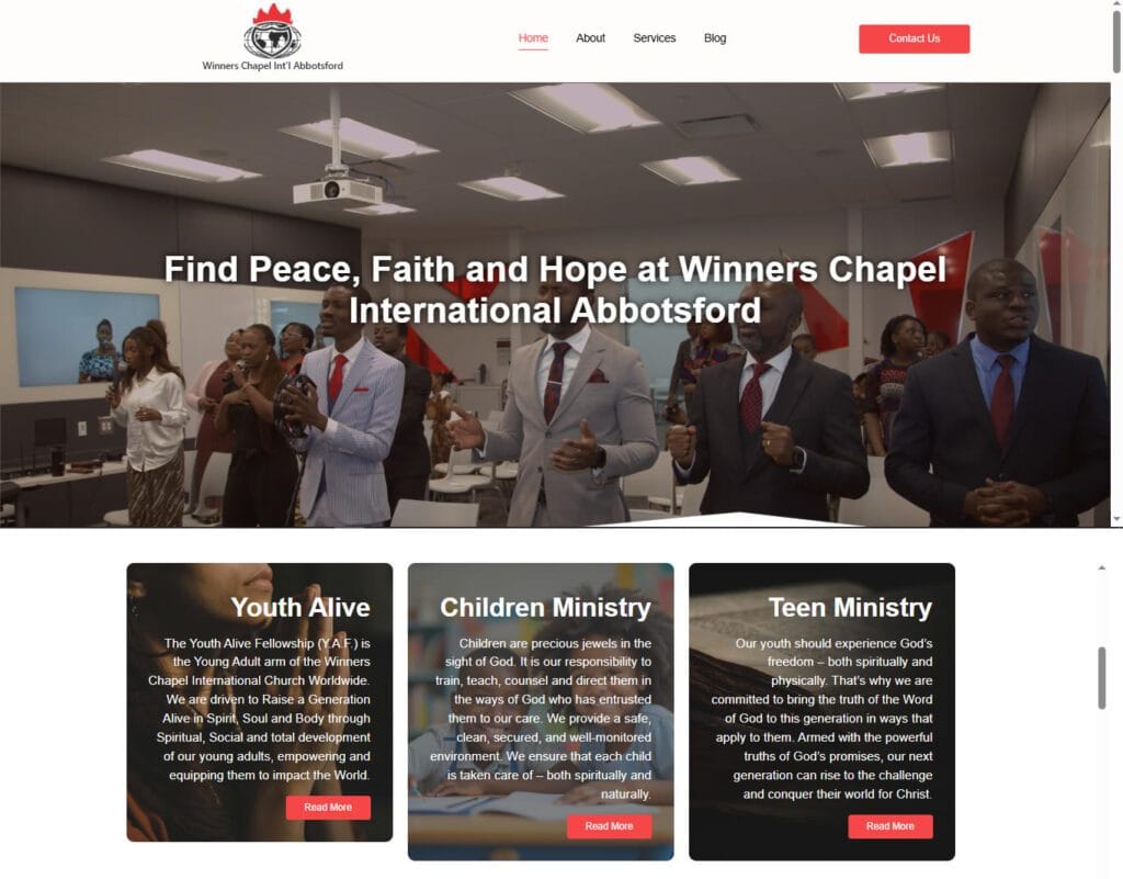 church website design agency