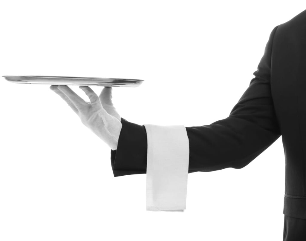 Silver Service Tradiitonal Butler Holding Tray