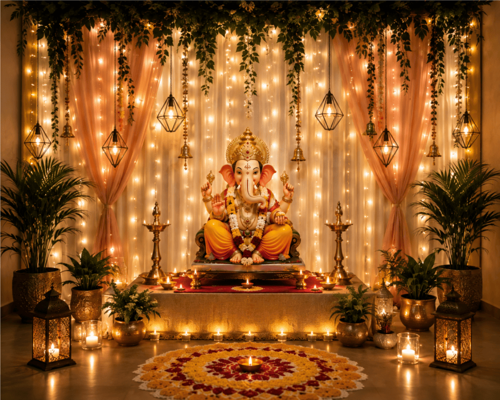 Ganpati decoration themes simple