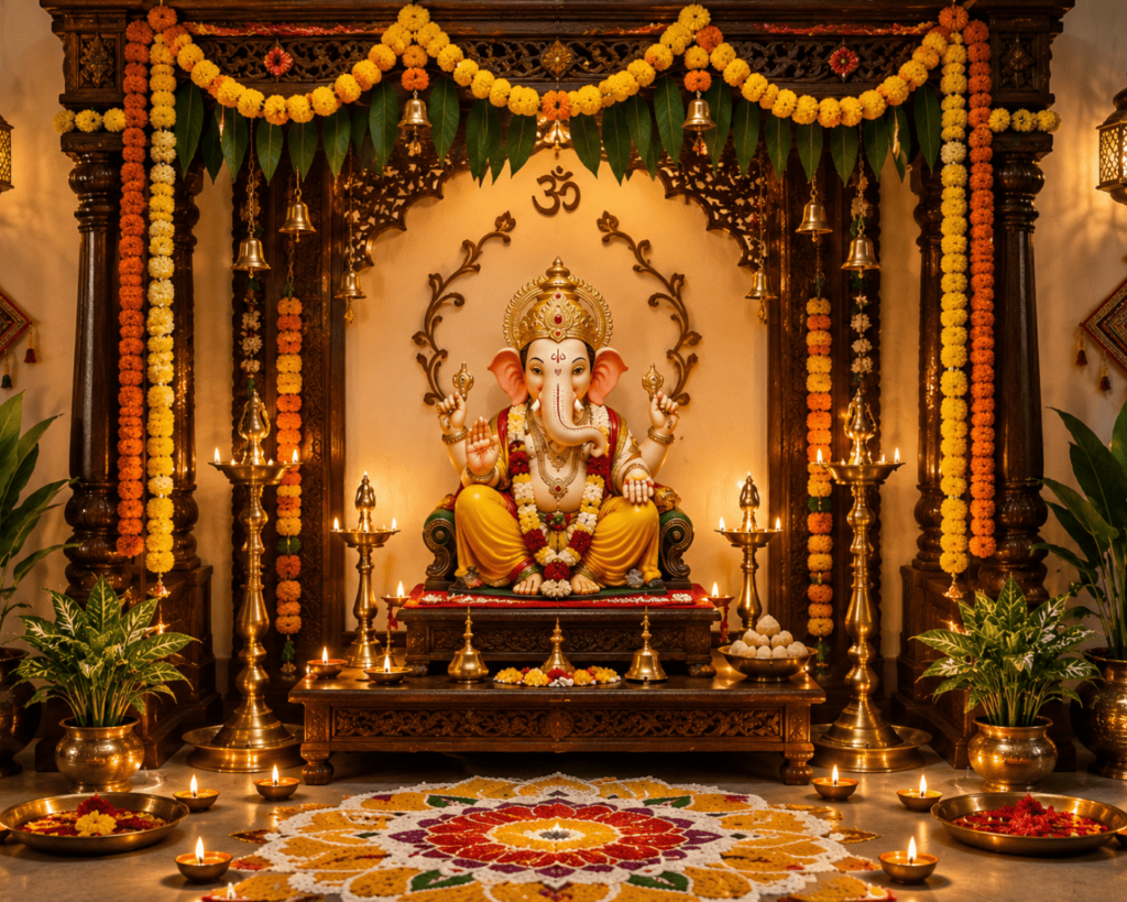 Ganpati decoration themes simple