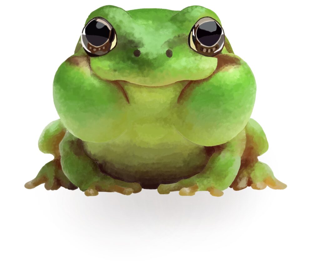 Speech Yoga illustration of a frog puffing up its cheeks