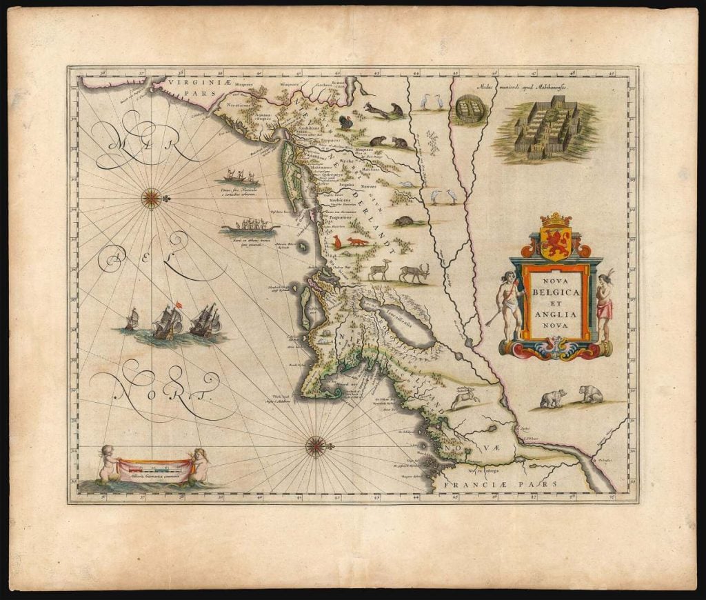 Nieuw-Nederland en Nieuw-Engeland 1634 Blaeu