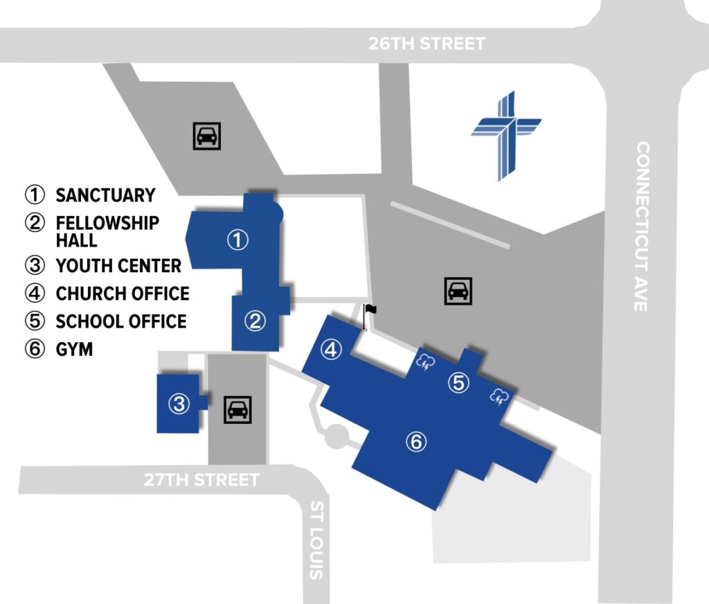 Private Christian School campus map showing Martin Luther School buildings in Joplin MO