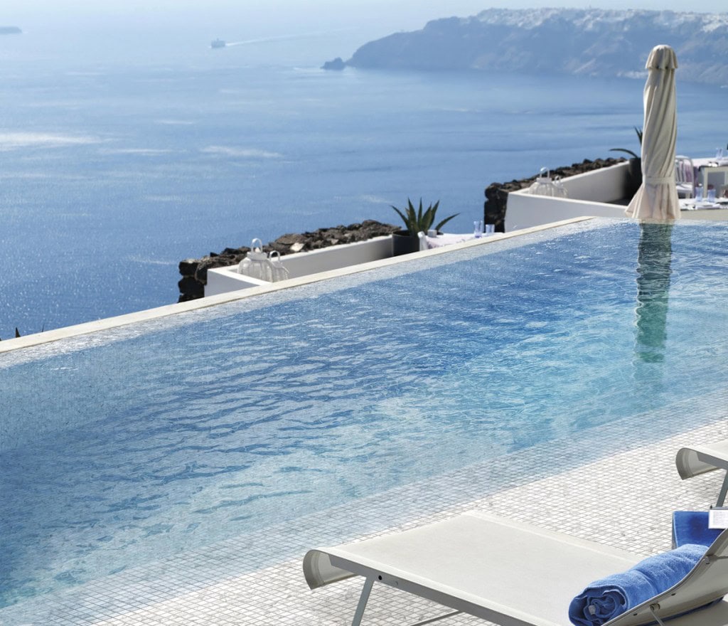 Statuario White Glass Mosaics pool tile 