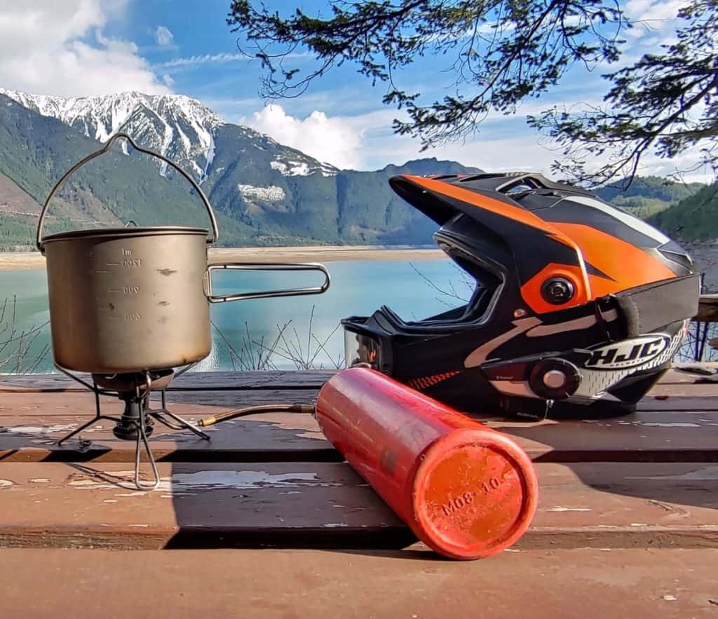 MSR Whisperlite Intentional cooking motorcycle camping
