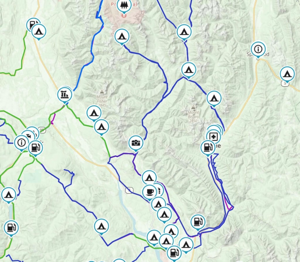 Fernie BC is a destination hub for cruiser ADV and dual sport motorcycle adventures to ride paved and gravel routes.