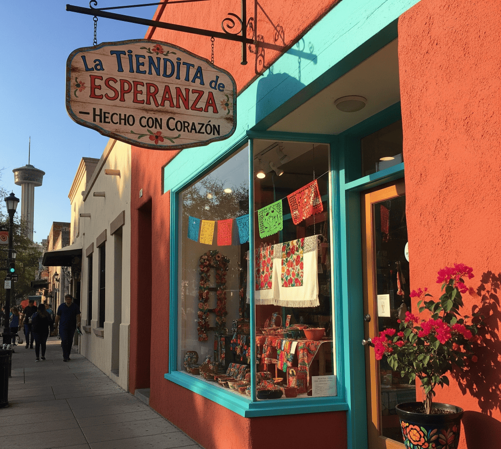 Colorful small business storefront in San Antonio representing local employers navigating HR compliance challenges.