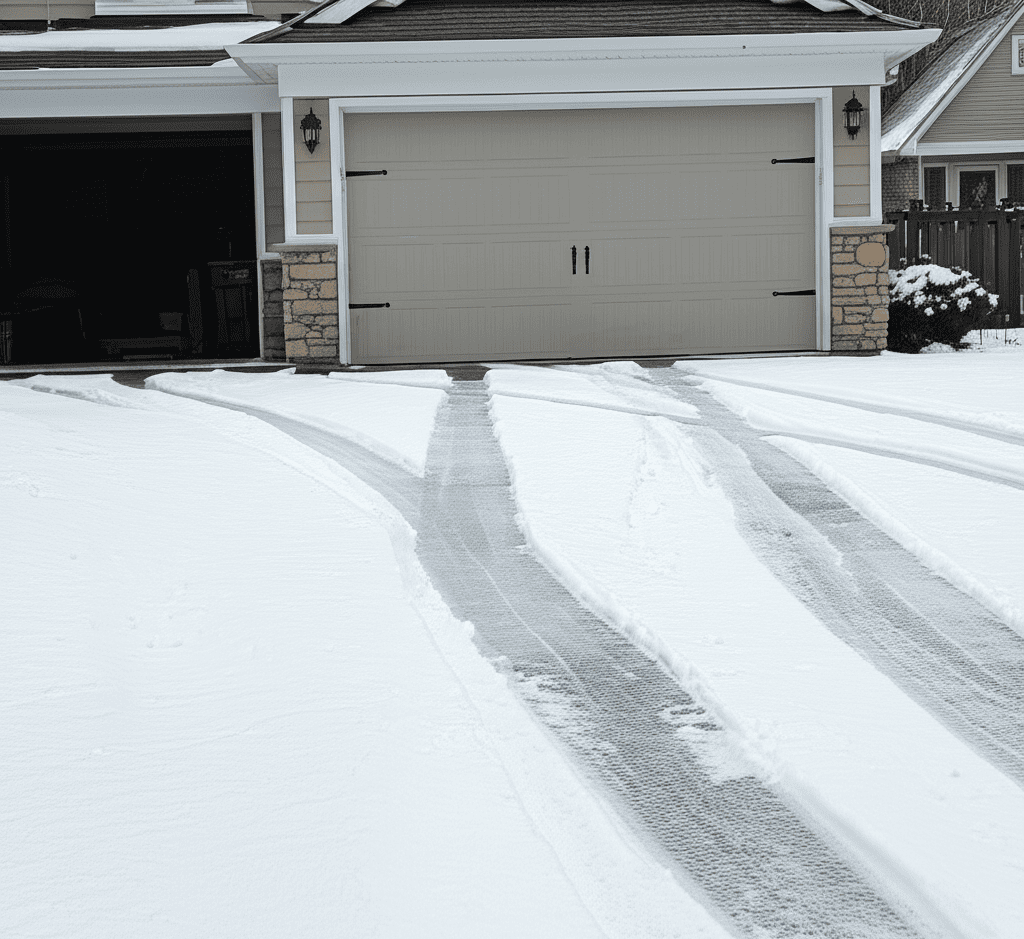 Residential snow removal Winnipeg – driveway cleared for safe access