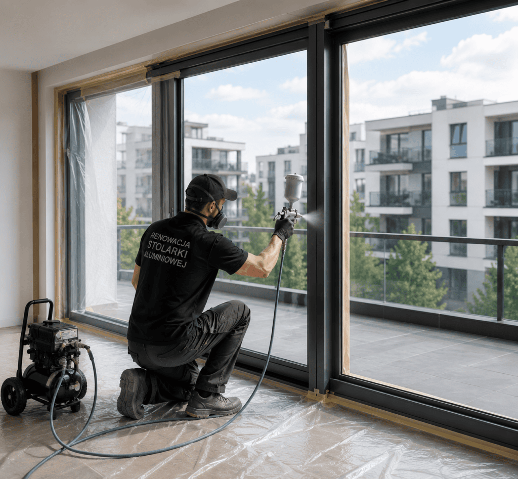 Naprawa i retusz ram okiennych PCV oraz aluminiowych