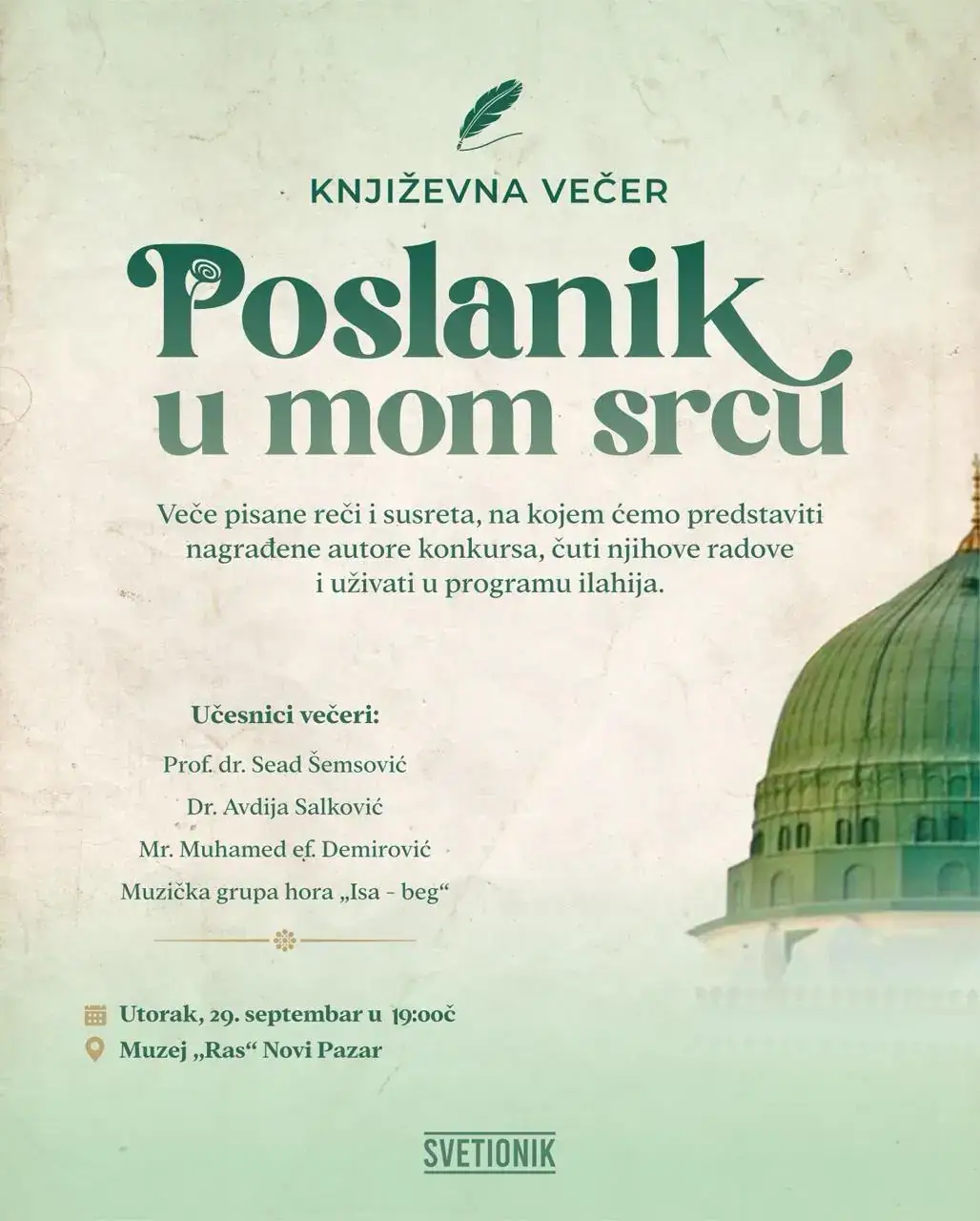 Završno književno veče konkursa  „Poslanik u mom srcu“