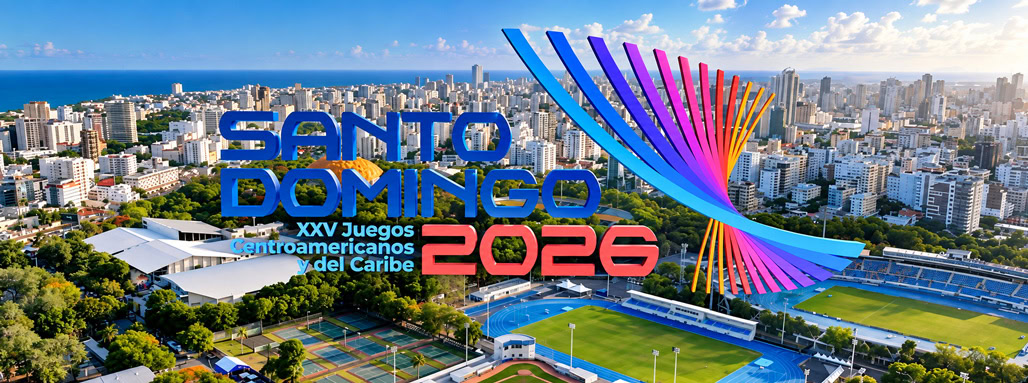 Visuales animados en pantallas LED para los Juegos Centroamericanos y del Caribe 2026, por Fuego Comunicación Visual
