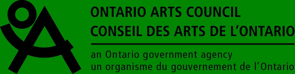 On the left, a stylized logo reads "OAC." To the right, it reads "ONTARIO ARTS COUNCIL: an Ontario government agency" in French and English