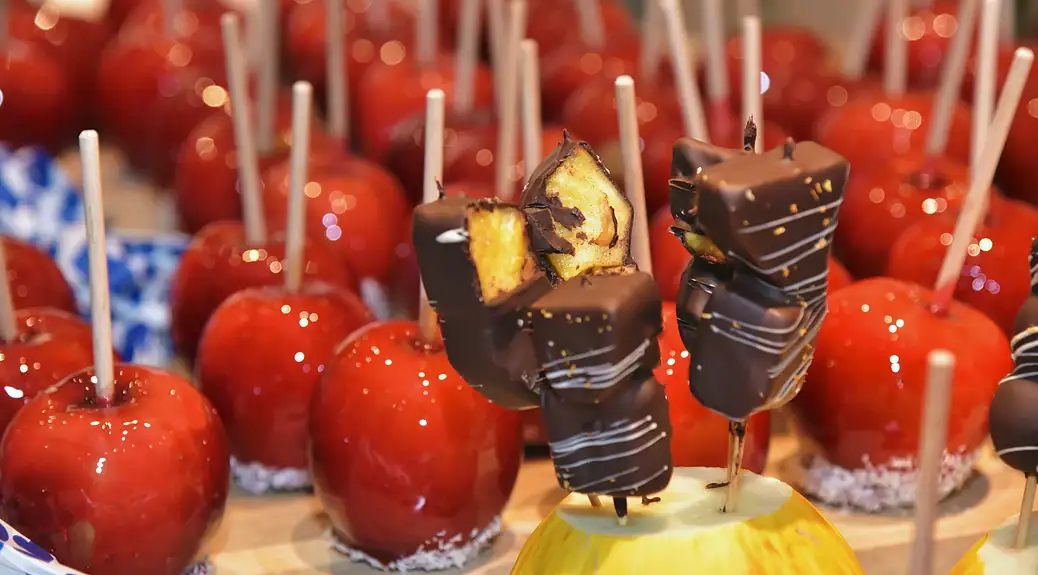 Detailaufnahme von sußen Fingerfood