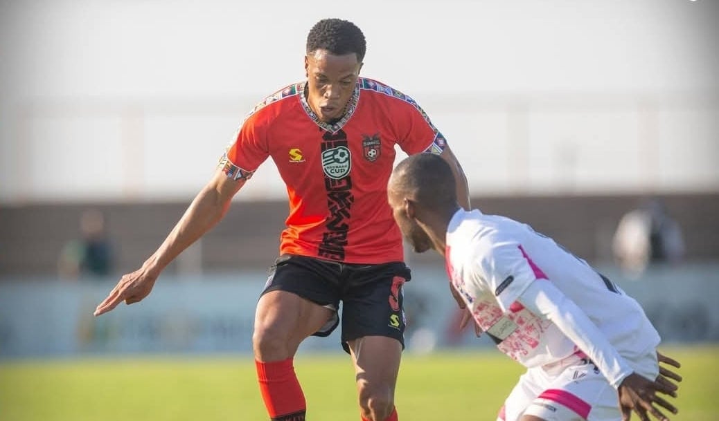 Junior Zindoga in action for TS Galaxy in Nedbank Cup semifinal