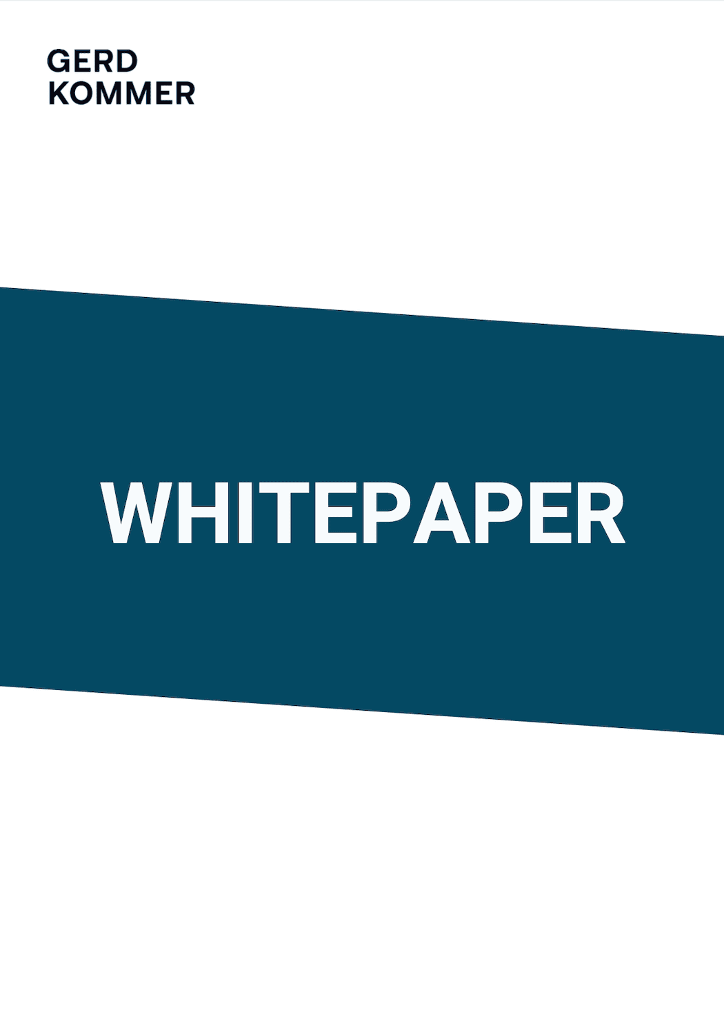 Titelbild des Whitepapers von Gerd Kommer mit weißem Hintergrund und blauem Balken.