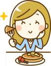 ご飯を食べる女性