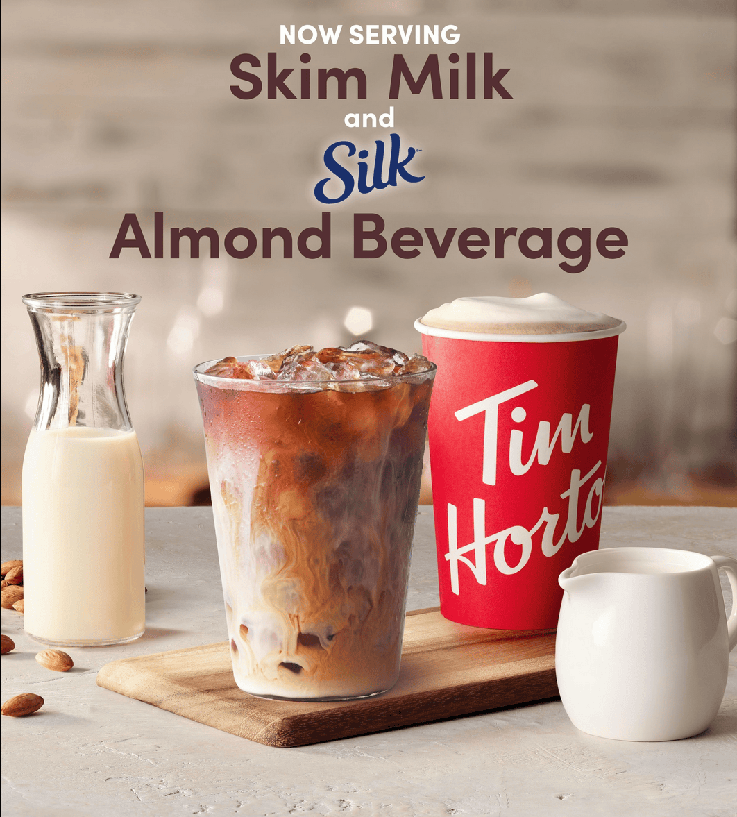 Tim Hortons rolls out almond beverage and skim milk options across Canada