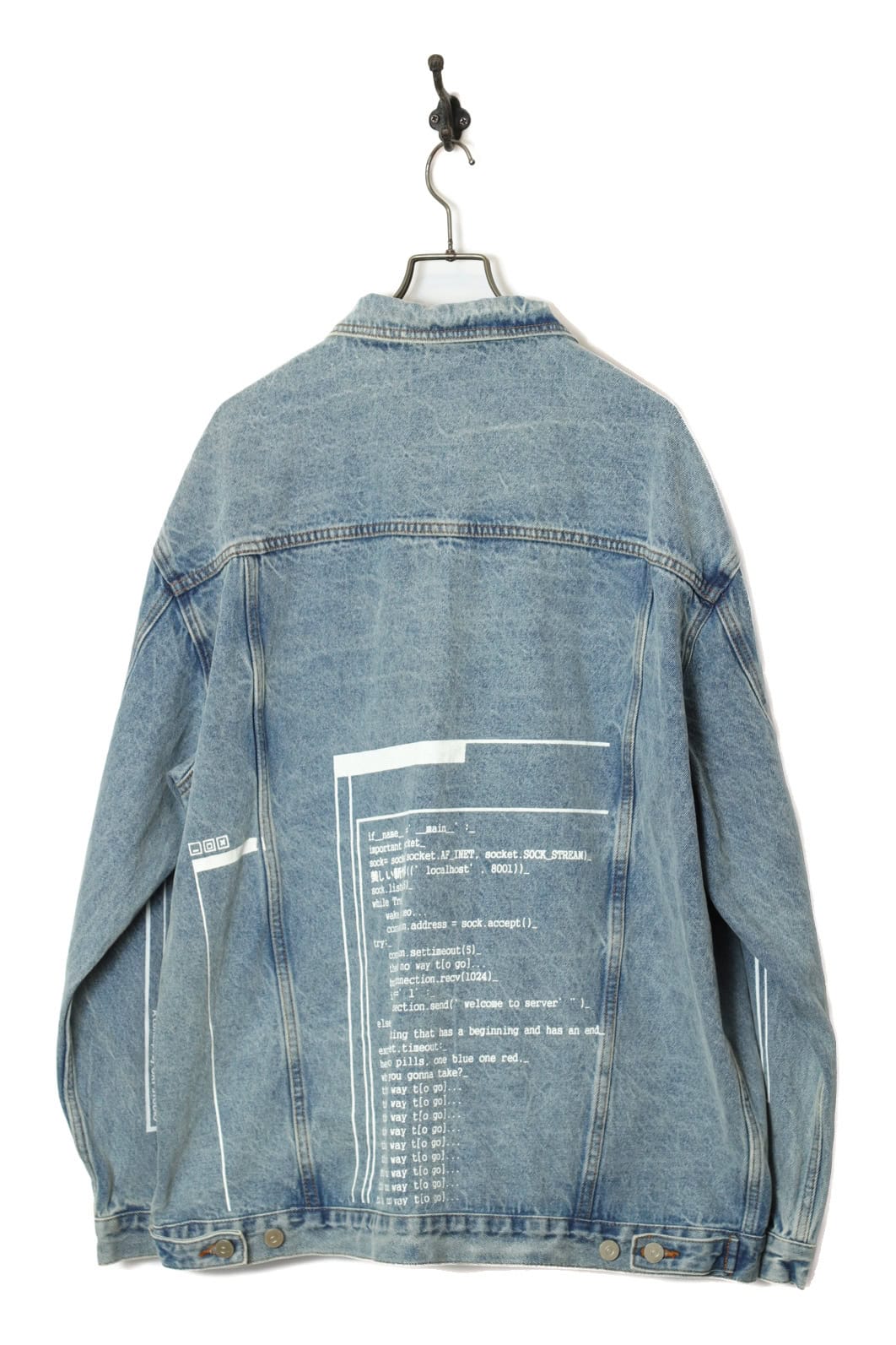VINTAGE PRINTED DENIM JACKET/XL - 画像 (8)