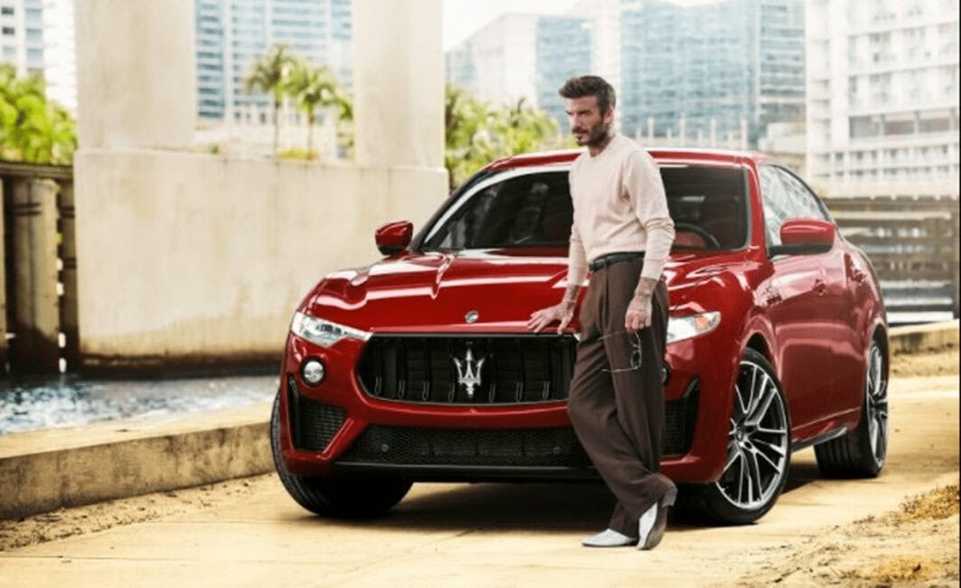 David Beckham teams up with Maserati and burns rubber