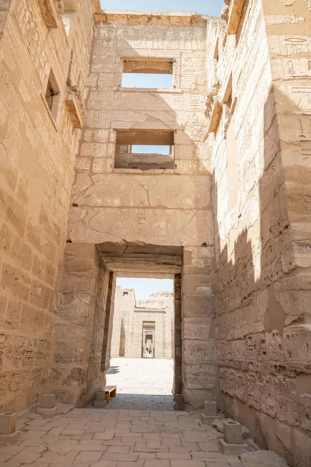 Inner pylon architecture at Medinet Habu on Luxor West Bank