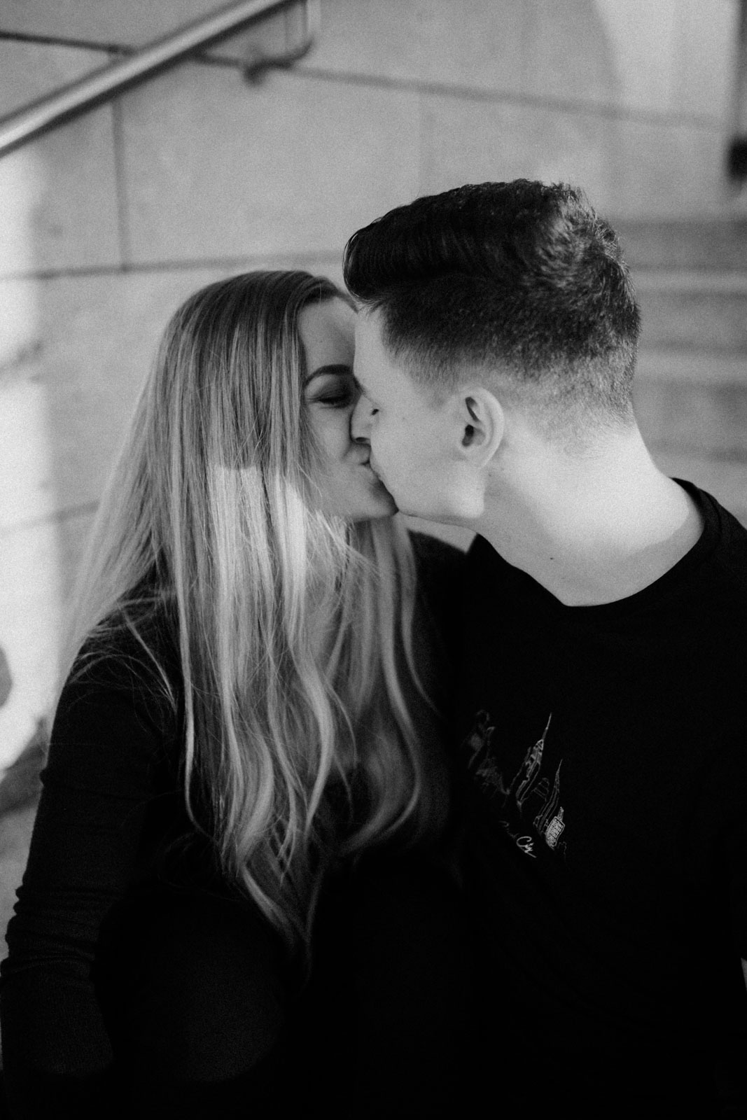 Paarfoto in Schwarz Weiß