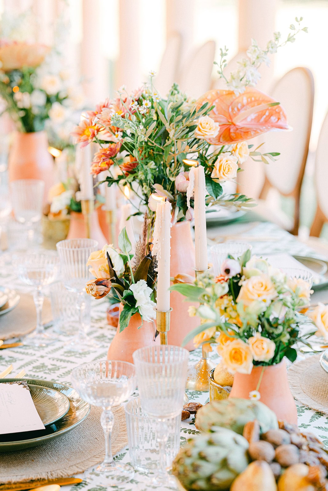 Andrea Gallucci - Destination Wedding Photographer- Amalfi Coast Positano Santorini Barcellona Rome Ravello Paris New York Color wedding table for a summer morocco wedding