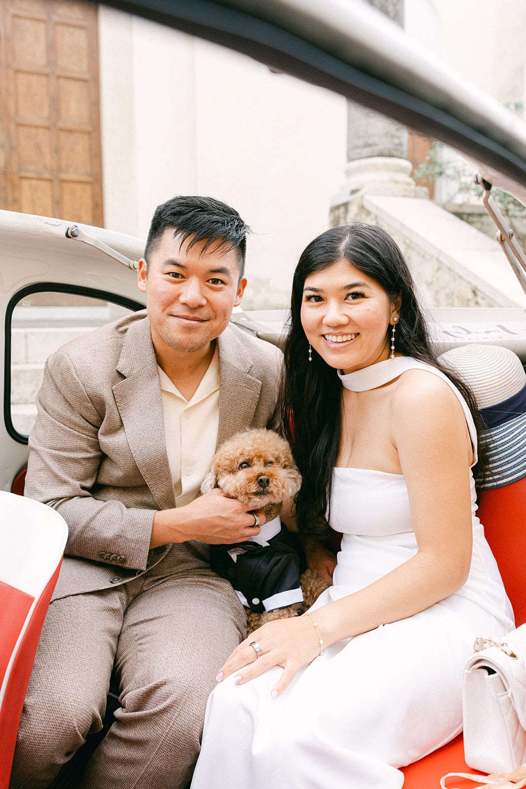 Andrea Gallucci - Destination Wedding Photographer- Amalfi Coast Positano Santorini Barcellona Rome Ravello Paris New York Dog included in Amalfi Coast couple photo