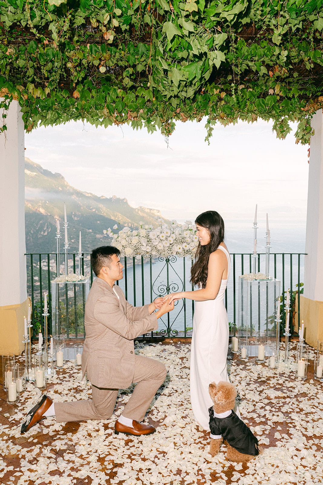 Andrea Gallucci - Destination Wedding Photographer- Amalfi Coast Positano Santorini Barcellona Rome Ravello Paris New York Engagement photoshoot in Ravello with couple and their dog