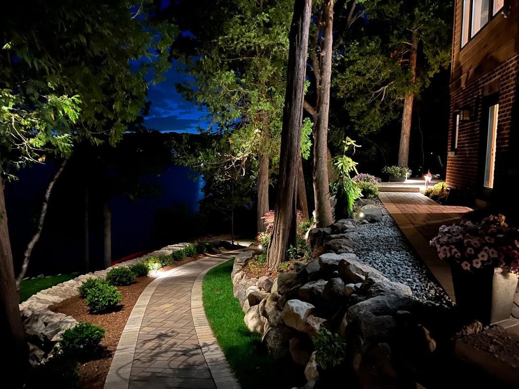 stone path at night