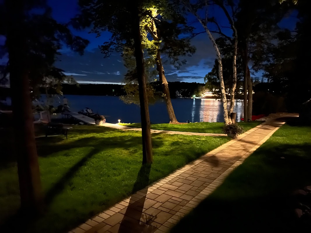 stone path at night